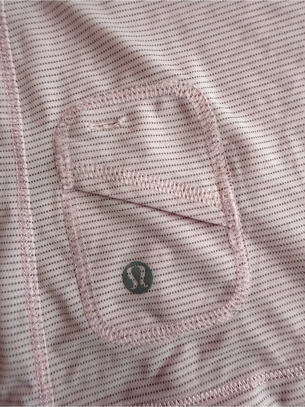 EUC Lululemon Light Pink & Gray Stripe Ruffle Tank